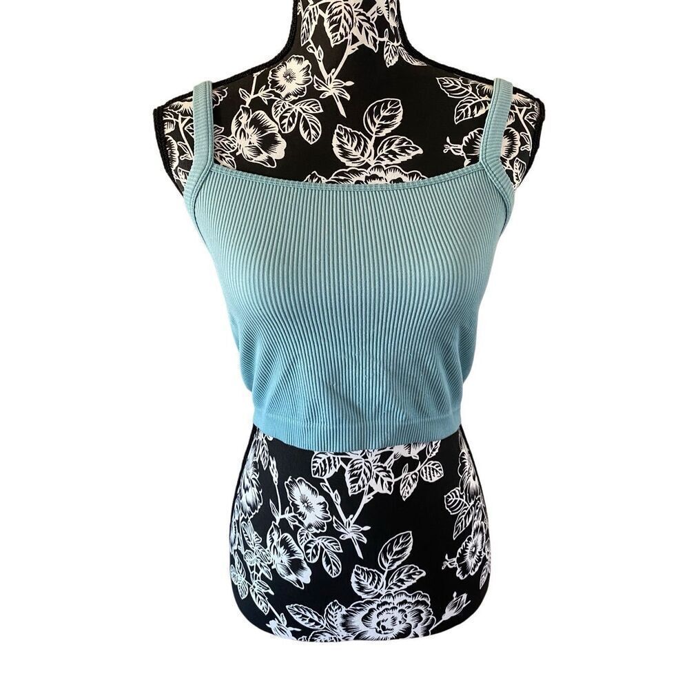 Colsie Ribbed Cropped Cami Tank Top Crop Workout Sleepwear